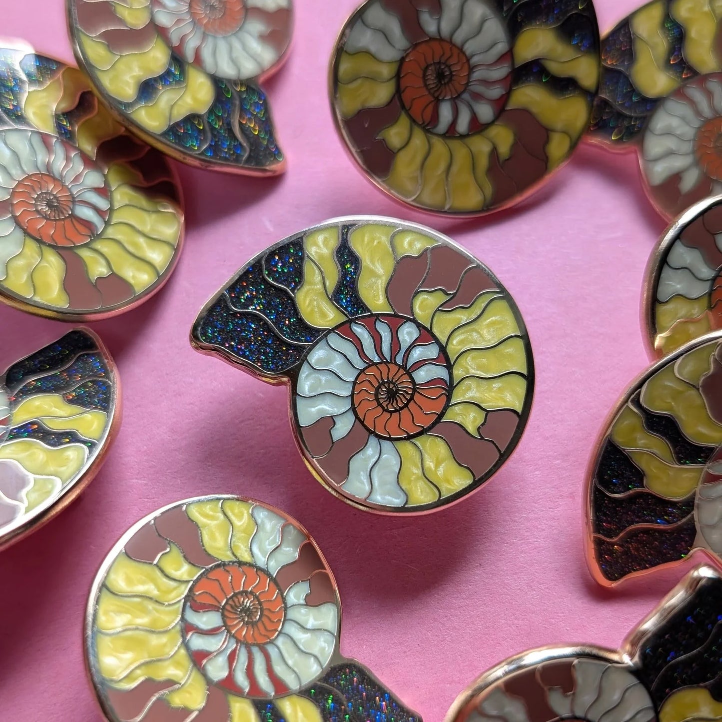 Ammonite Fossil Enamel Pin