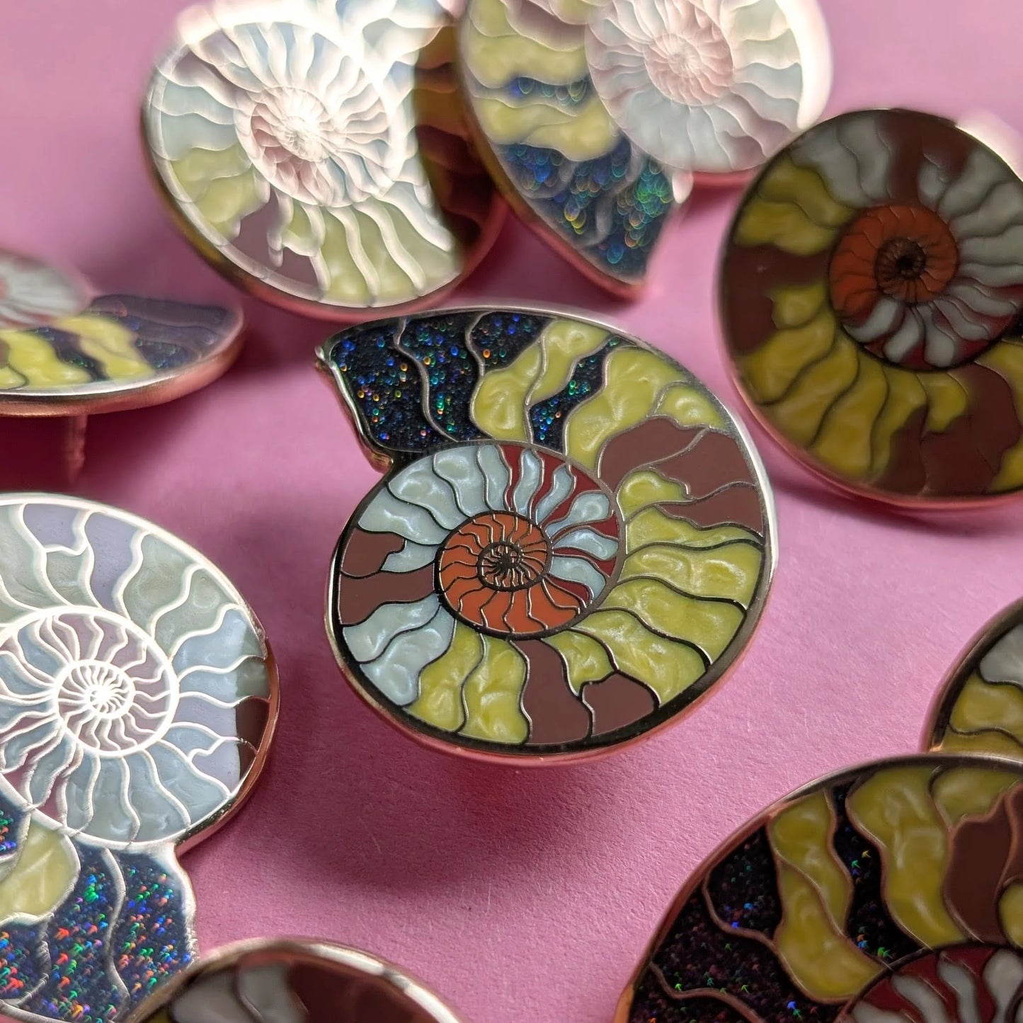Ammonite Fossil Enamel Pin