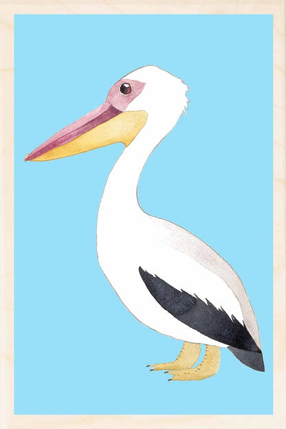 Pelican Wooden Postcard