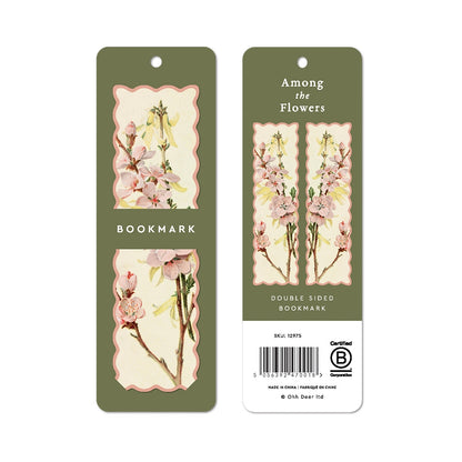 Pink Blossom Scalloped Bookmark
