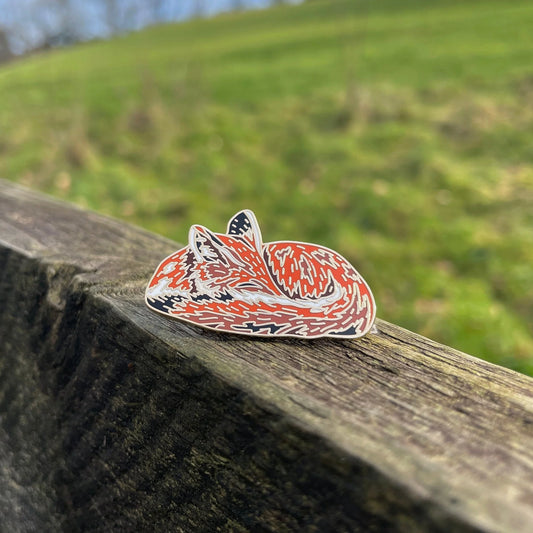Sleeping Red Fox - Enamel Pin