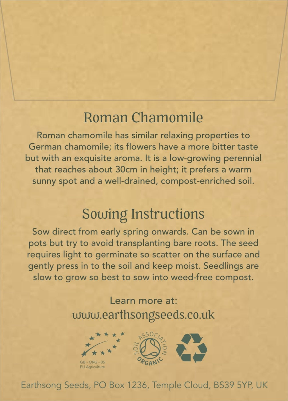 Roman Chamomile - Seed Packet