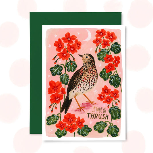Song Thrush - Greetings Card