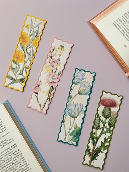 Pink Blossom Scalloped Bookmark