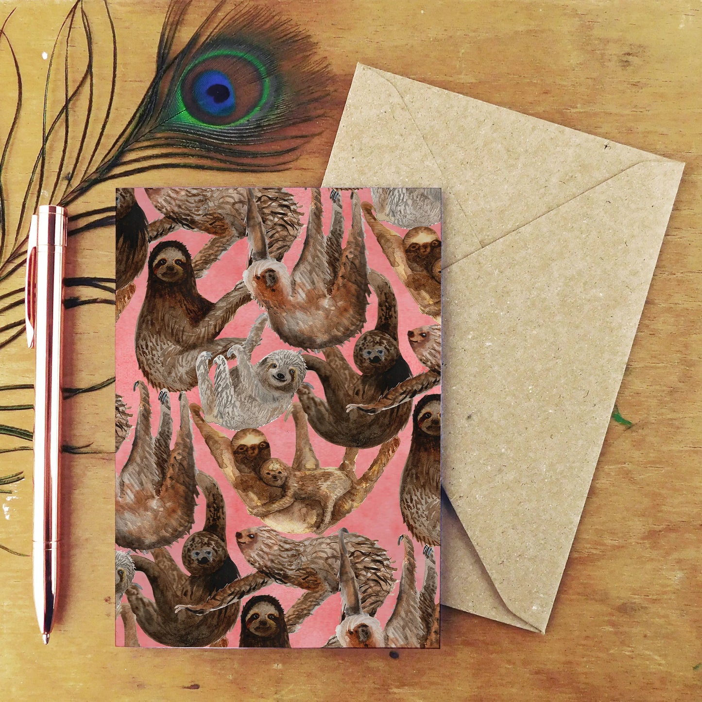 Sleuth of Sloths Greetings Card