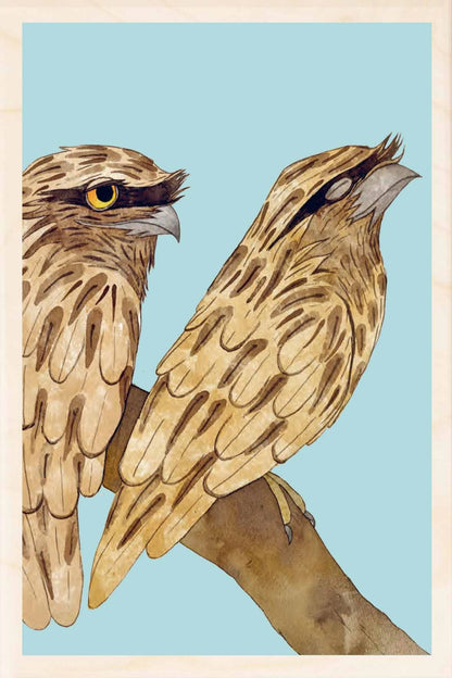 Tawny Frogmouth Wooden Postcard