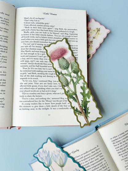 Thistle Scalloped Bookmark