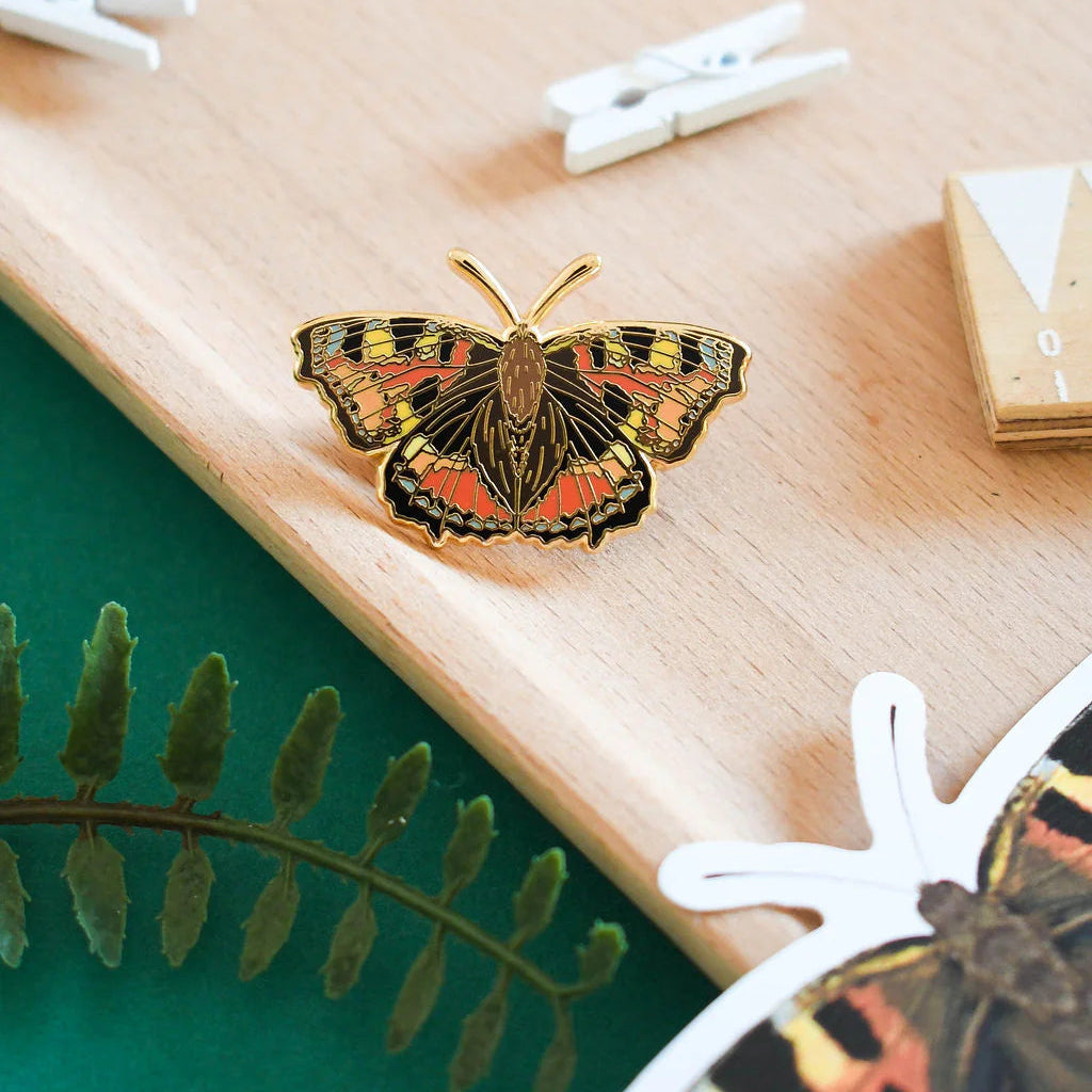 Small Tortoiseshell Butterfly  - Enamel Pin