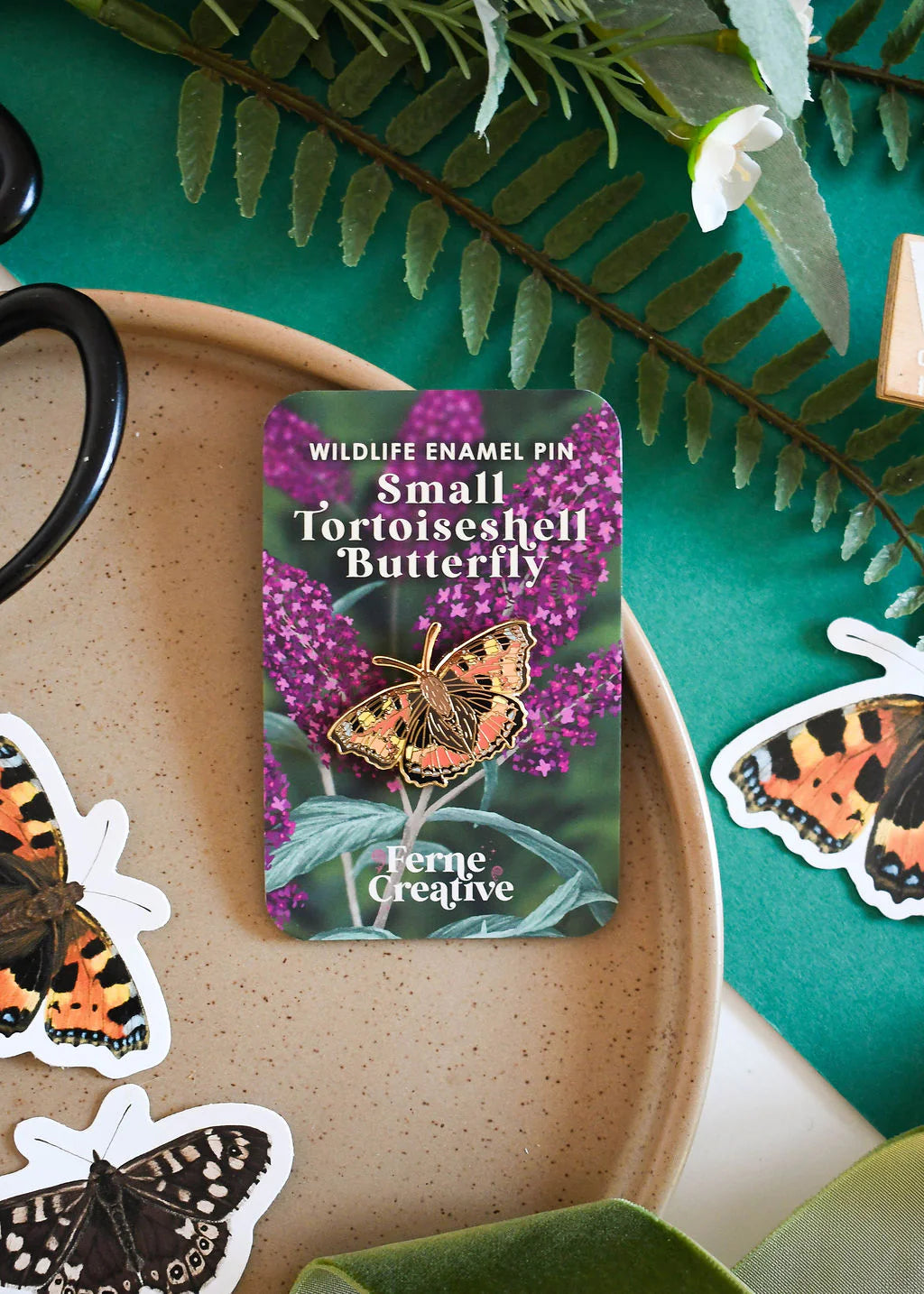 Small Tortoiseshell Butterfly  - Enamel Pin