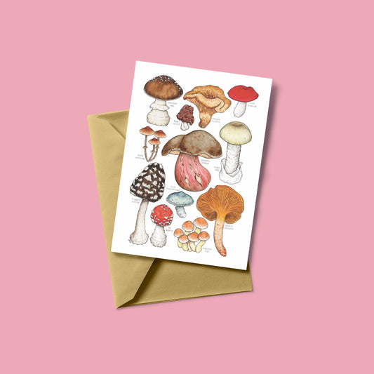 Toxic Mushrooms Greetings Card