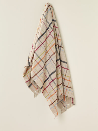Variegated Windowpane Design Merino Throw
