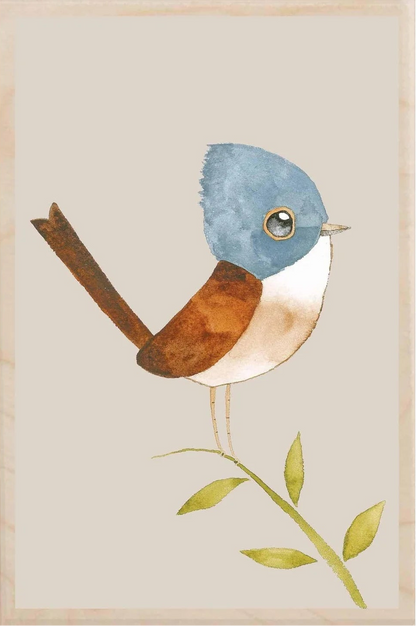 Whitethroat Wooden Postcard