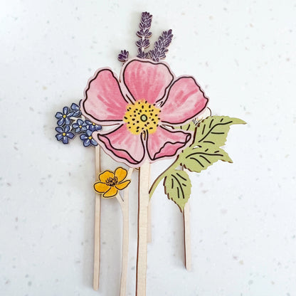 Wooden Wildflower - Dog Rose
