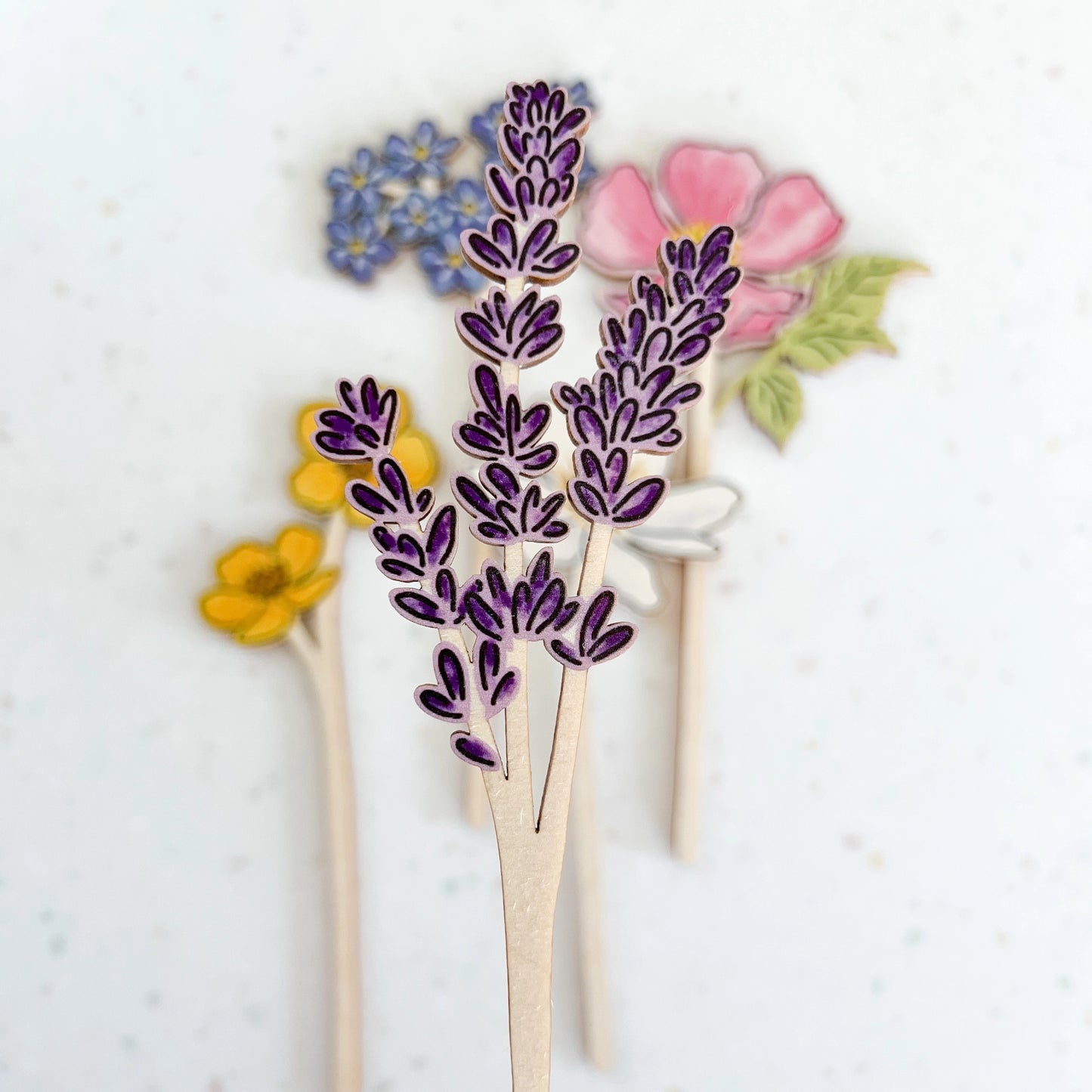 Wooden Wildflower - Lavender
