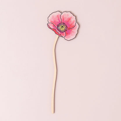Wooden Wildflower - Poppy