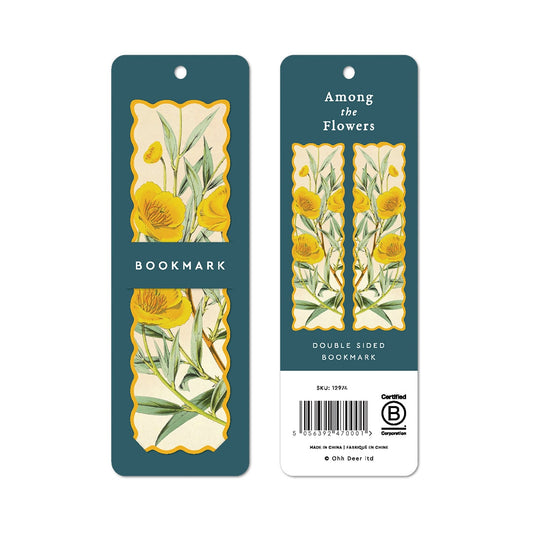 Yellow Flower Scalloped Bookmark
