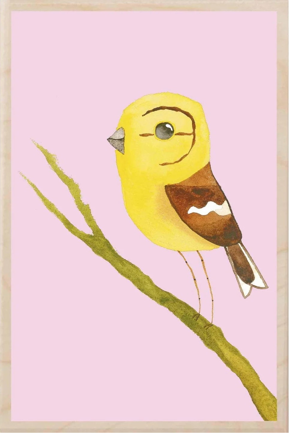 Yellowhammer Wooden Postcard
