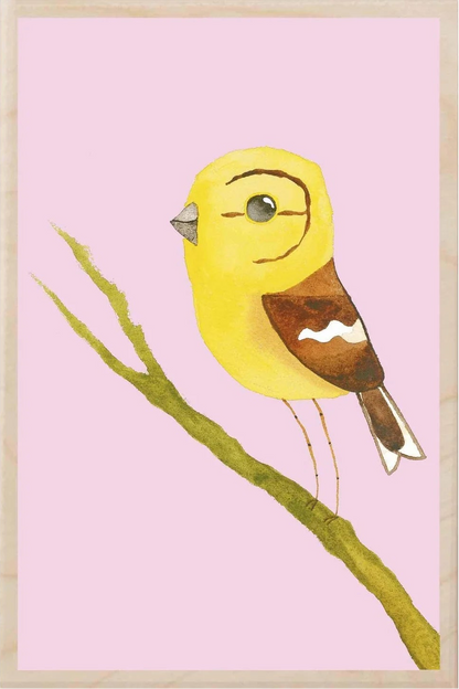Yellowhammer Wooden Postcard