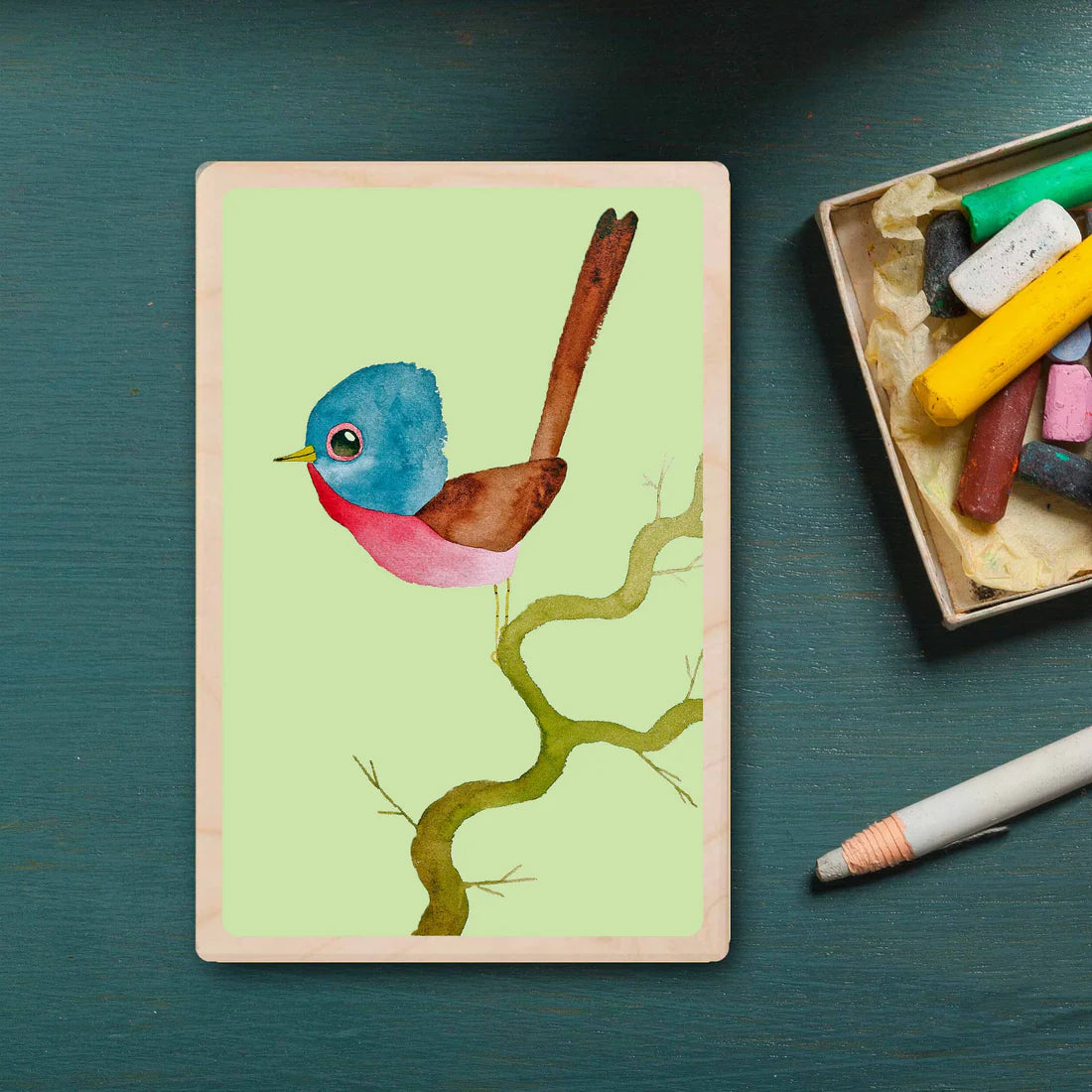Warbler Wooden Postcard