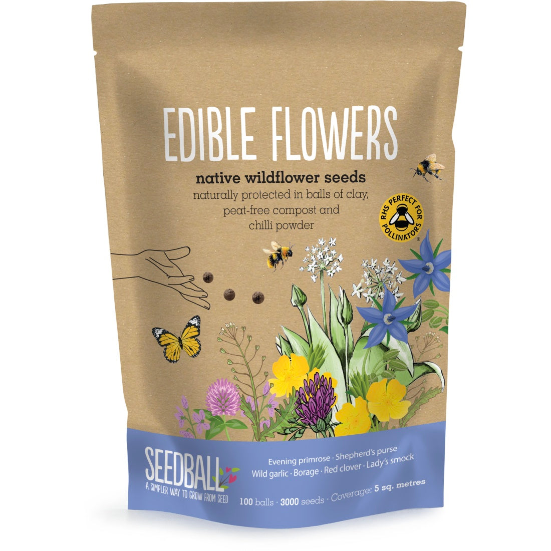 Wildflower Seedball Grab Bag - Edible Flowers Mix